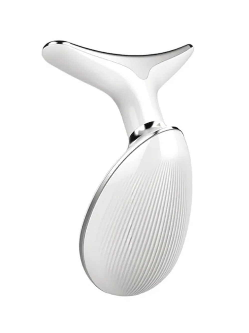 Facial T-Bar Massager in White with Silver Accent - Picture 3 of 5